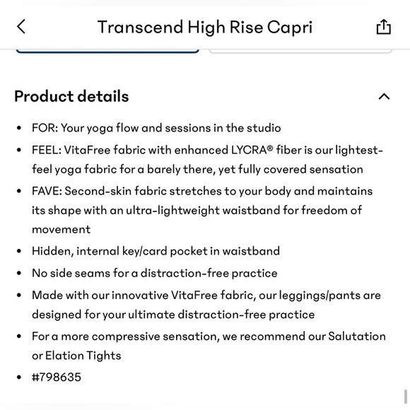 Athleta Transcend High Rise Capri - Teal (Size XS) - Picture 4 of 6